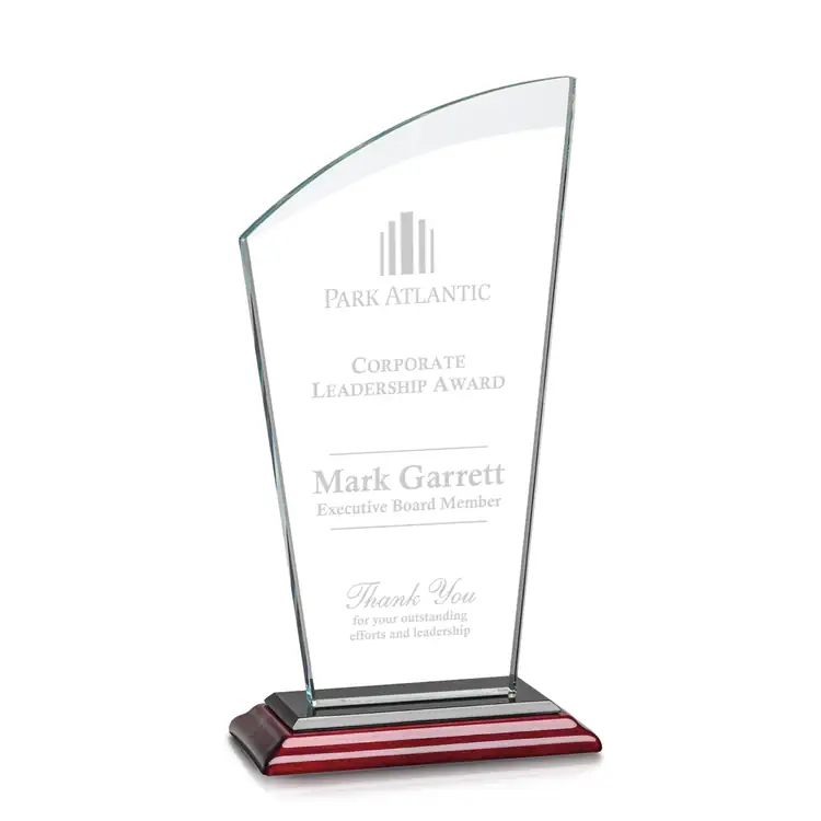 Tomkins Starfire Crystal Award on Rosewood Base #4