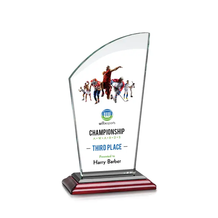 Tomkins Starfire Crystal Award on Rosewood Base - Multicolor #2