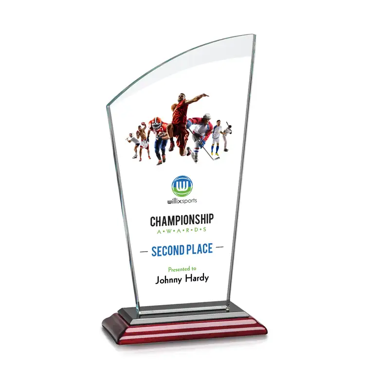 Tomkins Starfire Crystal Award on Rosewood Base - Multicolor #3