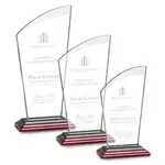 Trophée Tomkins en cristal Starfire sur socle en bois de rose