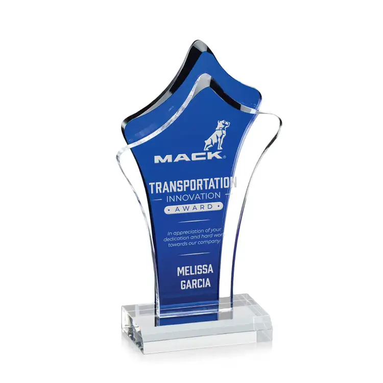 Tonga Blue and Clear Acrylic Award - Laser Engraved #2