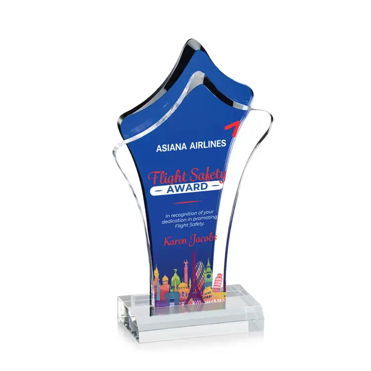 Tonga Blue and Clear Acrylic Award - Multicolor #2