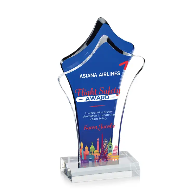 Tonga Blue and Clear Acrylic Award - Multicolor #3