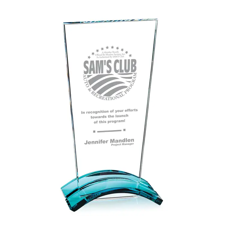 Trophée Tonia en cristal Starfire à supports cintrés