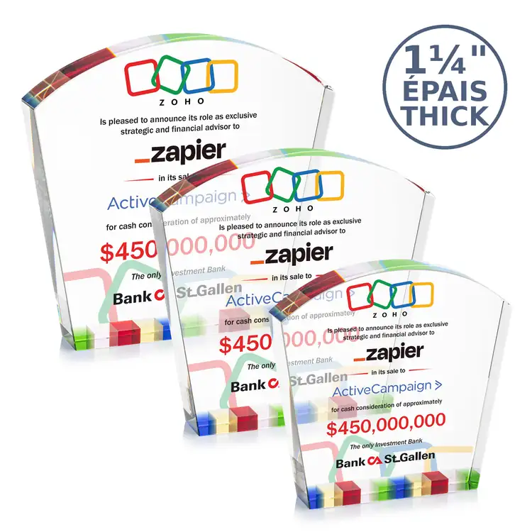 Trophée Topeka en cristal optique - Multicolore