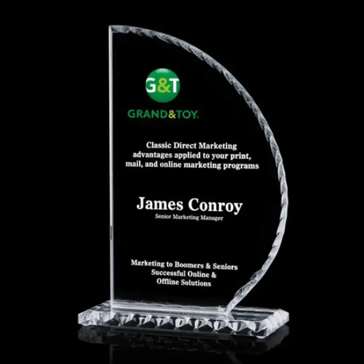 Trinidad Jade Glass Award - Deep Etch