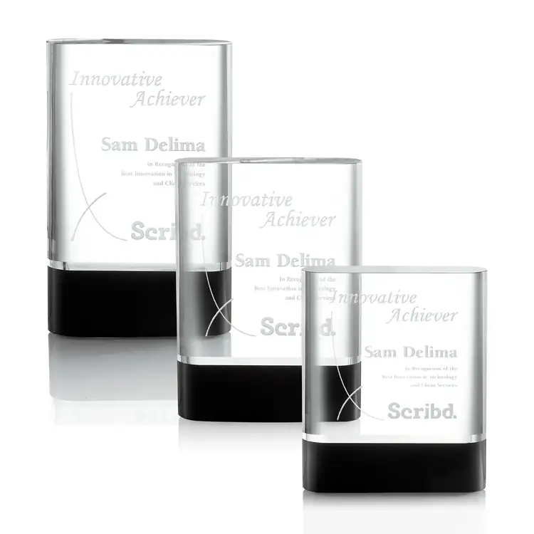 Tudor Optical Crystal Award with Rounded Sides