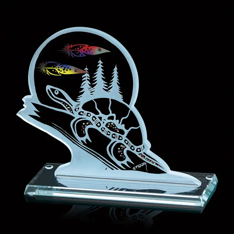 Trophée Turtle Legend de Gordon Fiddler en verre jade