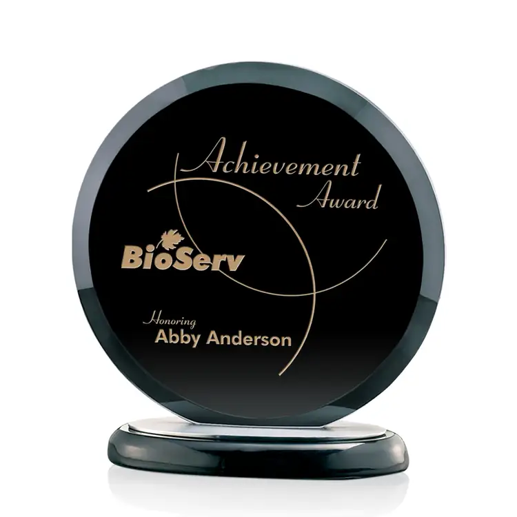 Underwood Black Crystal Award - Deep Etch