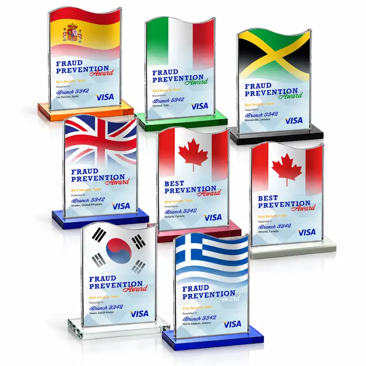 Trophée Unity en cristal Starfire - Multicolore