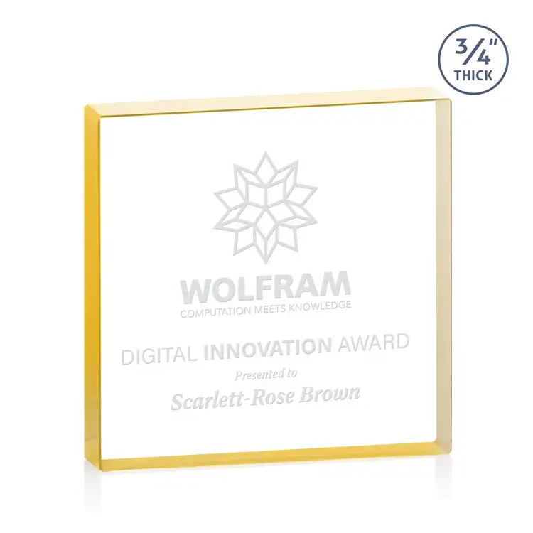 Upton Square Award - Starfire Crystal - Engraved #2