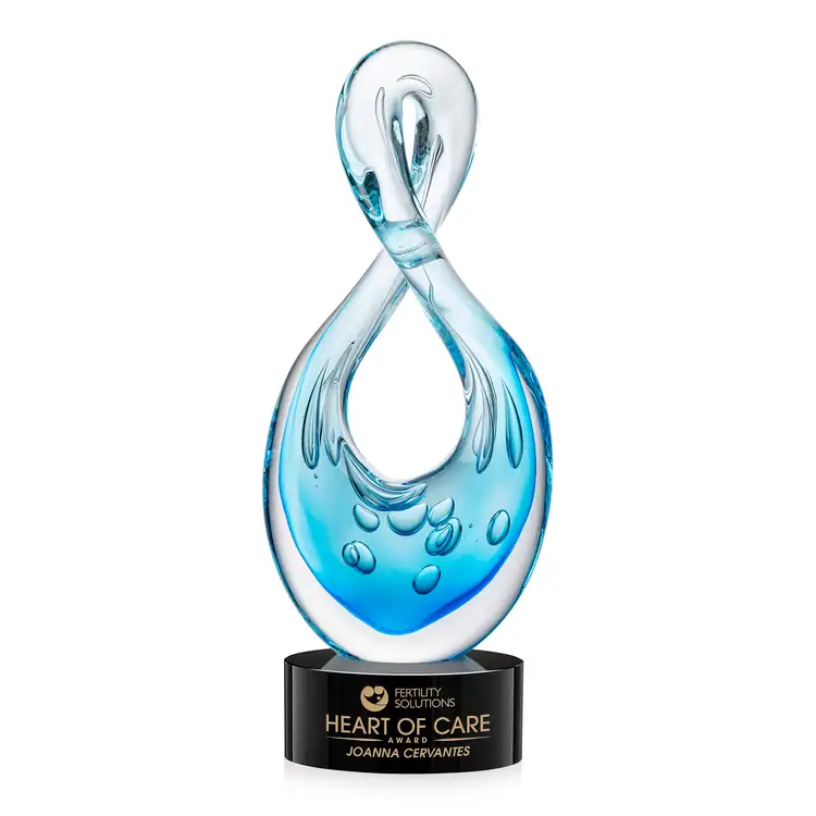 Utopia Art Glass Award on Marvel Base - Black or Blue - Laser Engraving #2