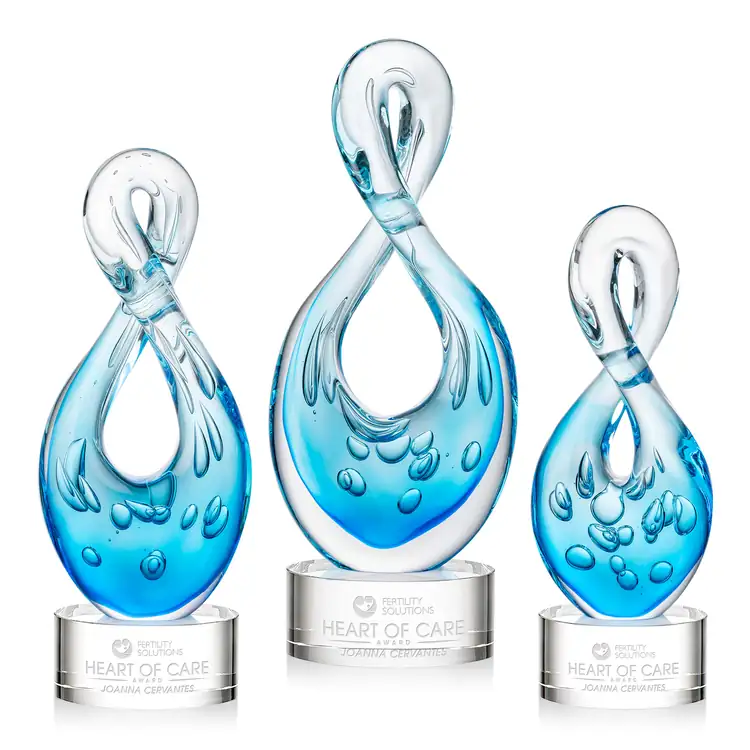 Utopia Art Glass Award on Marvel Base - Clear - Deep Etch