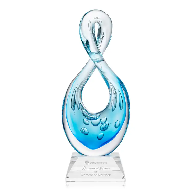 Utopia Art Glass Award on Sheffield Base - Clear - Deep Etch #2