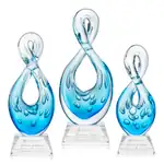 Trophée Utopia en verre d’art sur socle Sheffield transparent - Gravure