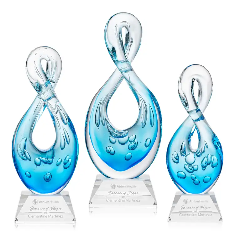 Utopia Art Glass Award on Sheffield Base - Clear - Deep Etch
