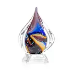 Trophée Valentina en verre d’art - Goutte sur socle Sheffield transparent - Gravure