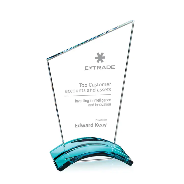 Venne Starfire Crystal Award on Blue Arches