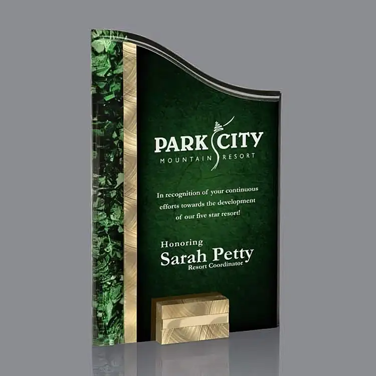 Ventura Gold and Green Acrylic Award