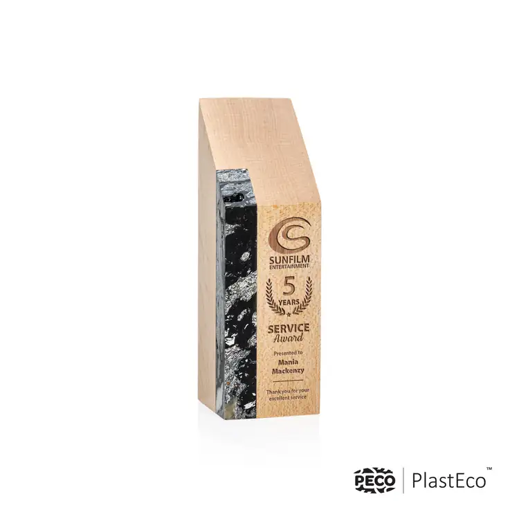 Verde PlastEco Wood and Charcoal Recycled Plastic Award - Laser Engraved #2