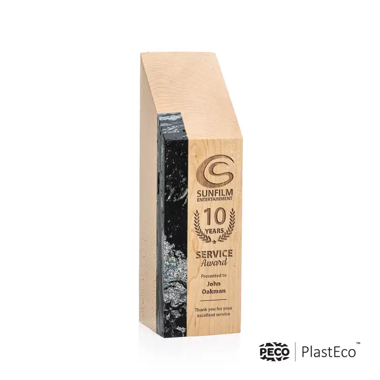 Verde PlastEco Wood and Charcoal Recycled Plastic Award - Laser Engraved #3