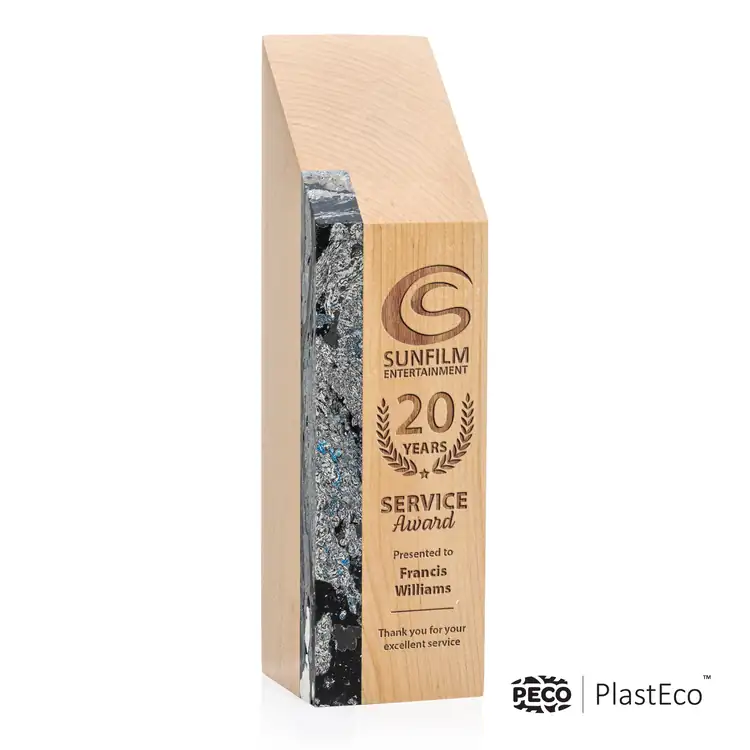 Verde PlastEco Wood and Charcoal Recycled Plastic Award - Laser Engraved #4