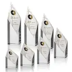 Trophée Vertex en cristal optique à face en losange - Multicolore