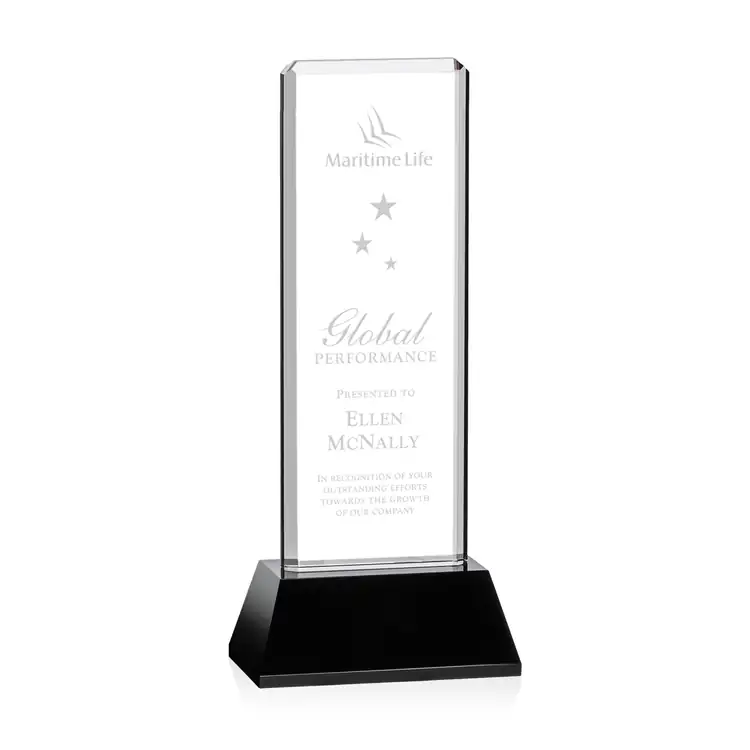 Trophée Vestige sur socle noir en cristal optique #4