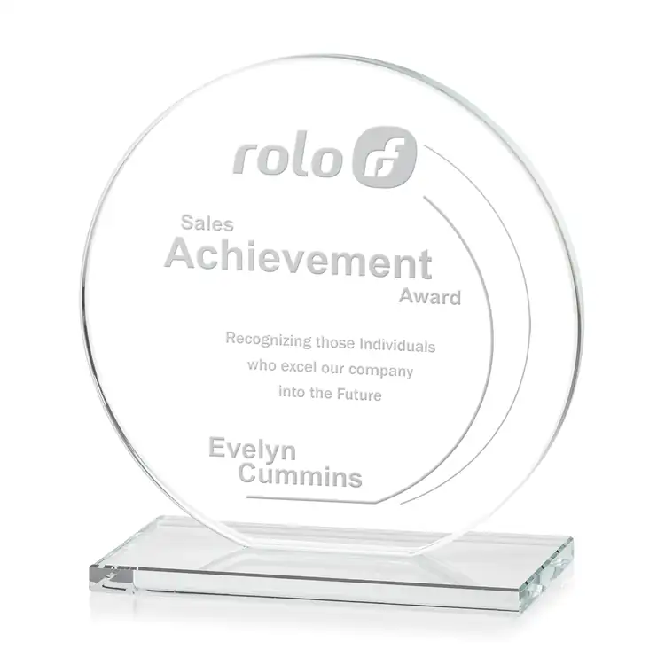 Victoria Starfire Crystal Award - Disc - Deep Etch #2