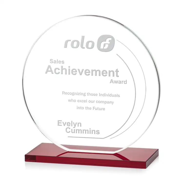 Victoria Starfire Crystal Award - Disc - Deep Etch #7