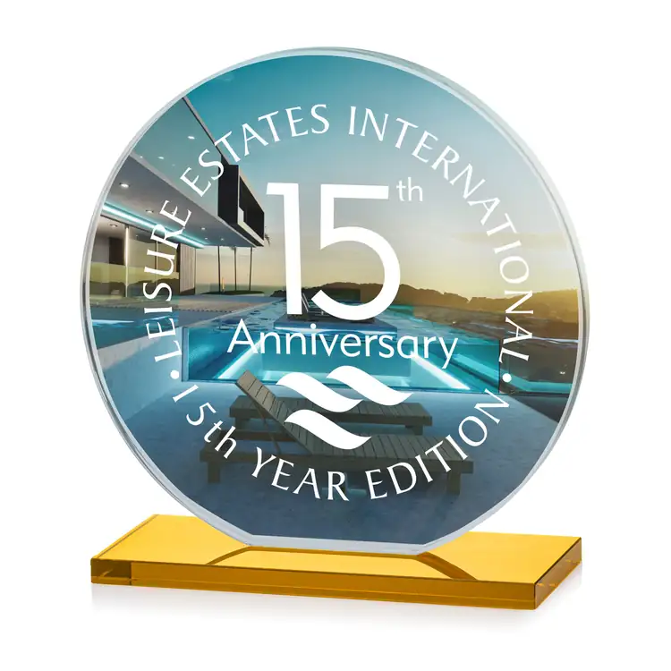 Victoria Starfire Crystal Award - Disc - Multicolor #3