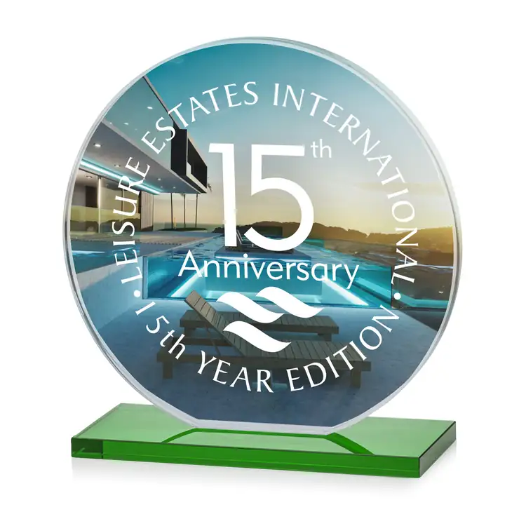 Victoria Starfire Crystal Award - Disc - Multicolor #4