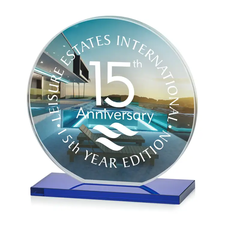 Victoria Starfire Crystal Award - Disc - Multicolor #6