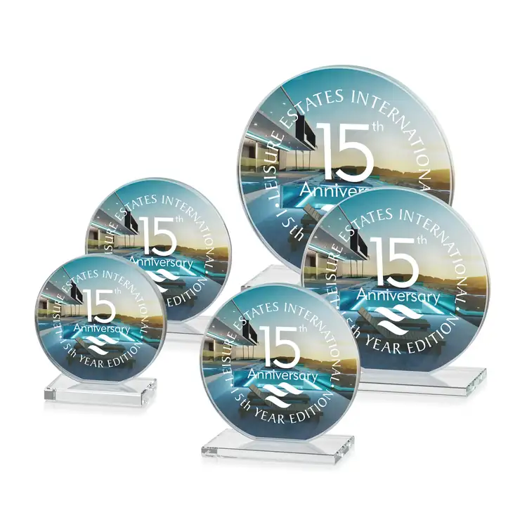 Victoria Starfire Crystal Award - Disc - Multicolor