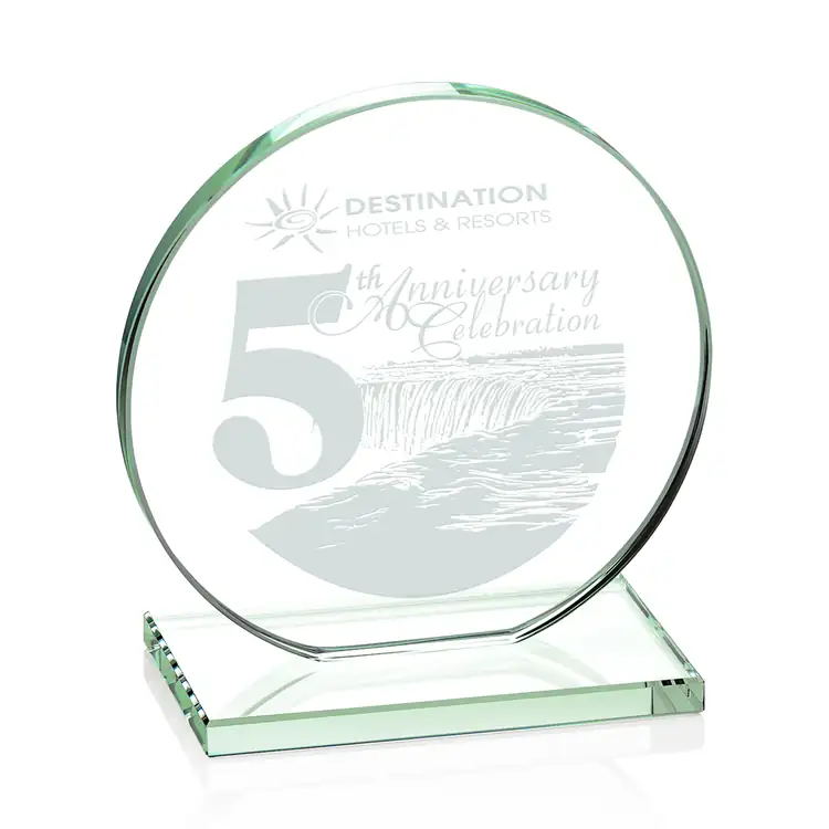 Victoria Jade Glass Award - Disc - Deep Etch #2