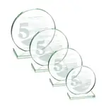 Trophée Victoria en verre jade - Disque - Gravure