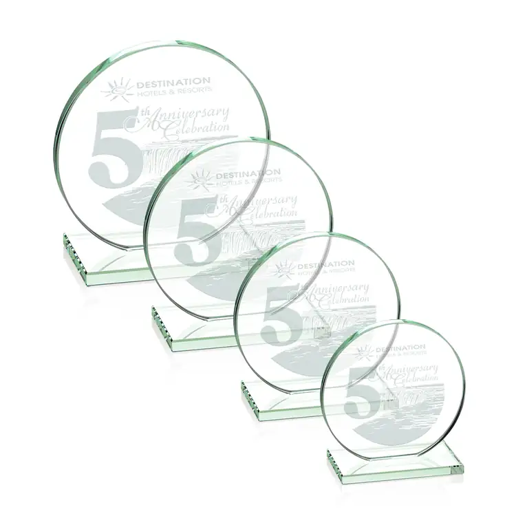 Victoria Jade Glass Award - Disc - Deep Etch