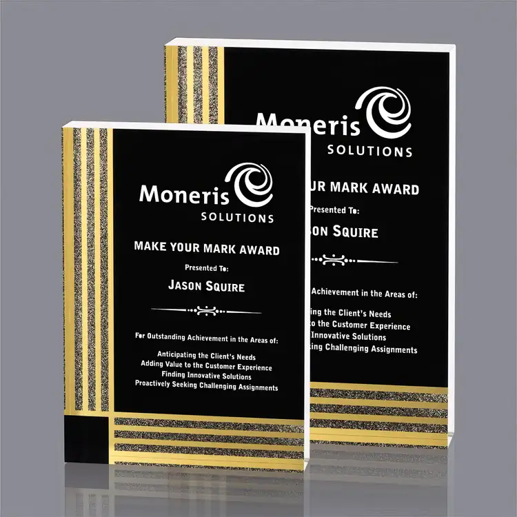 Vincenza Black and Gold Acrylic Award
