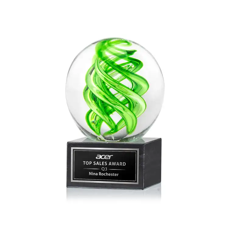 Vortex Award on Square Marble Base - Laser Engraving #2