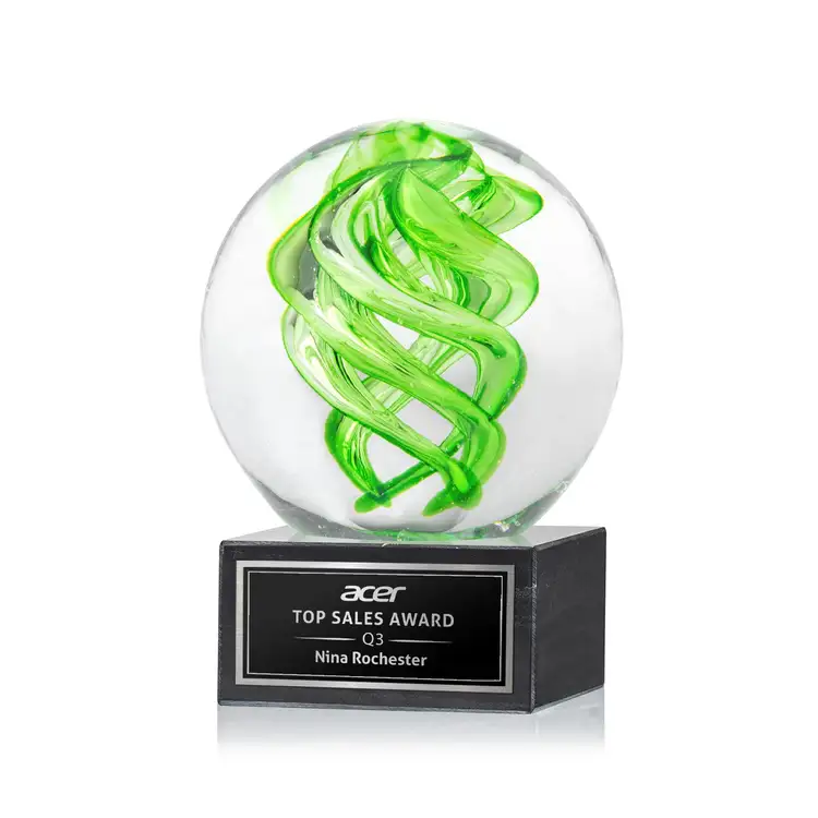 Vortex Award on Square Marble Base - Laser Engraving #3