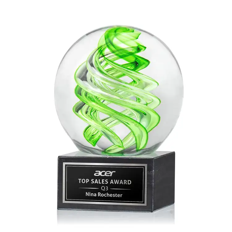 Vortex Award on Square Marble Base - Laser Engraving #4