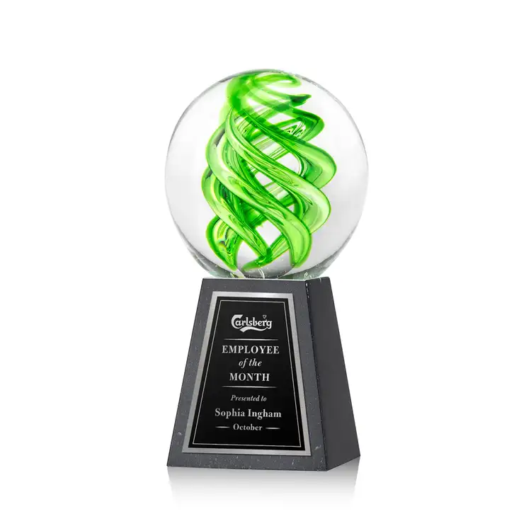Vortex Award on Tall Marble Base - Laser Engraving #2