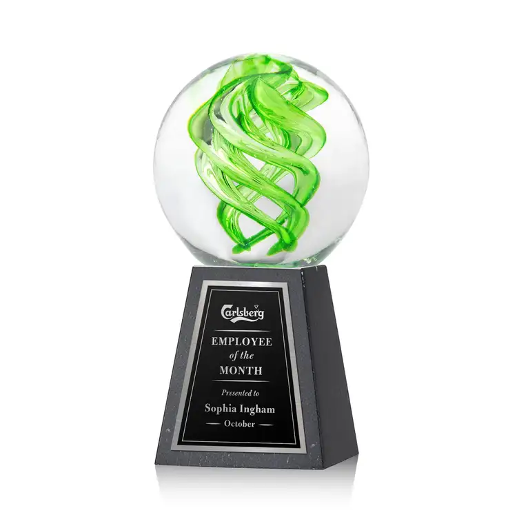 Vortex Award on Tall Marble Base - Laser Engraving #3