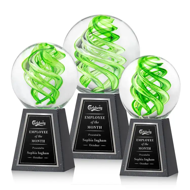 Vortex Award on Tall Marble Base - Laser Engraving