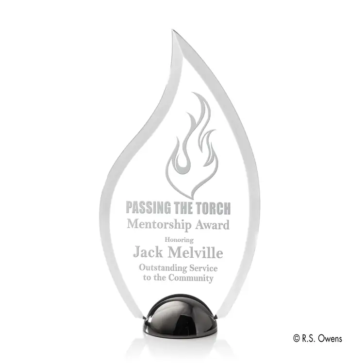 R.S. Owens Vulcan Hemisphere Acrylic Award - Laser Engraved #2