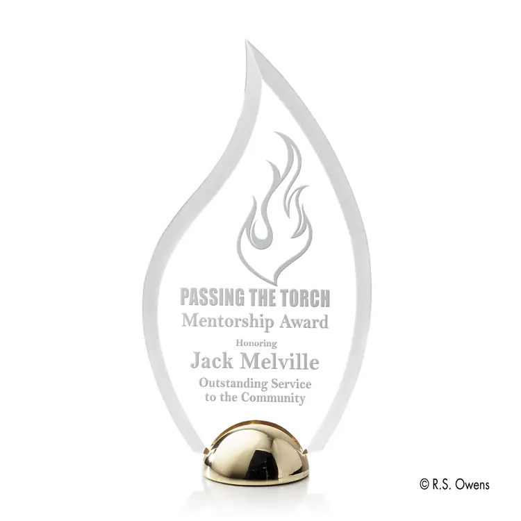 R.S. Owens Vulcan Hemisphere Acrylic Award - Laser Engraved #3