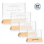 Trophée Walkerton en cristal Starfire sur socle bambou - Horizontal - Gravure