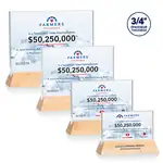 Trophée Walkerton en cristal Starfire sur socle bambou - Horizontal - Multicolore
