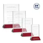 Trophée Walkerton en cristal Starfire sur socle fini bois de rose piano - Vertical - Gravure
