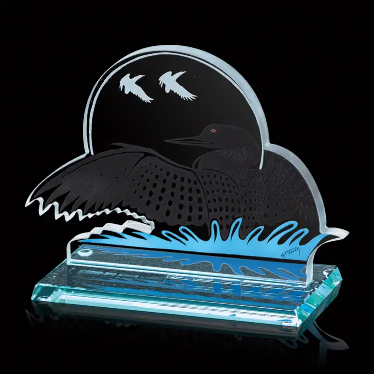 Trophée Water Dance de Gordon Fiddler en verre jade